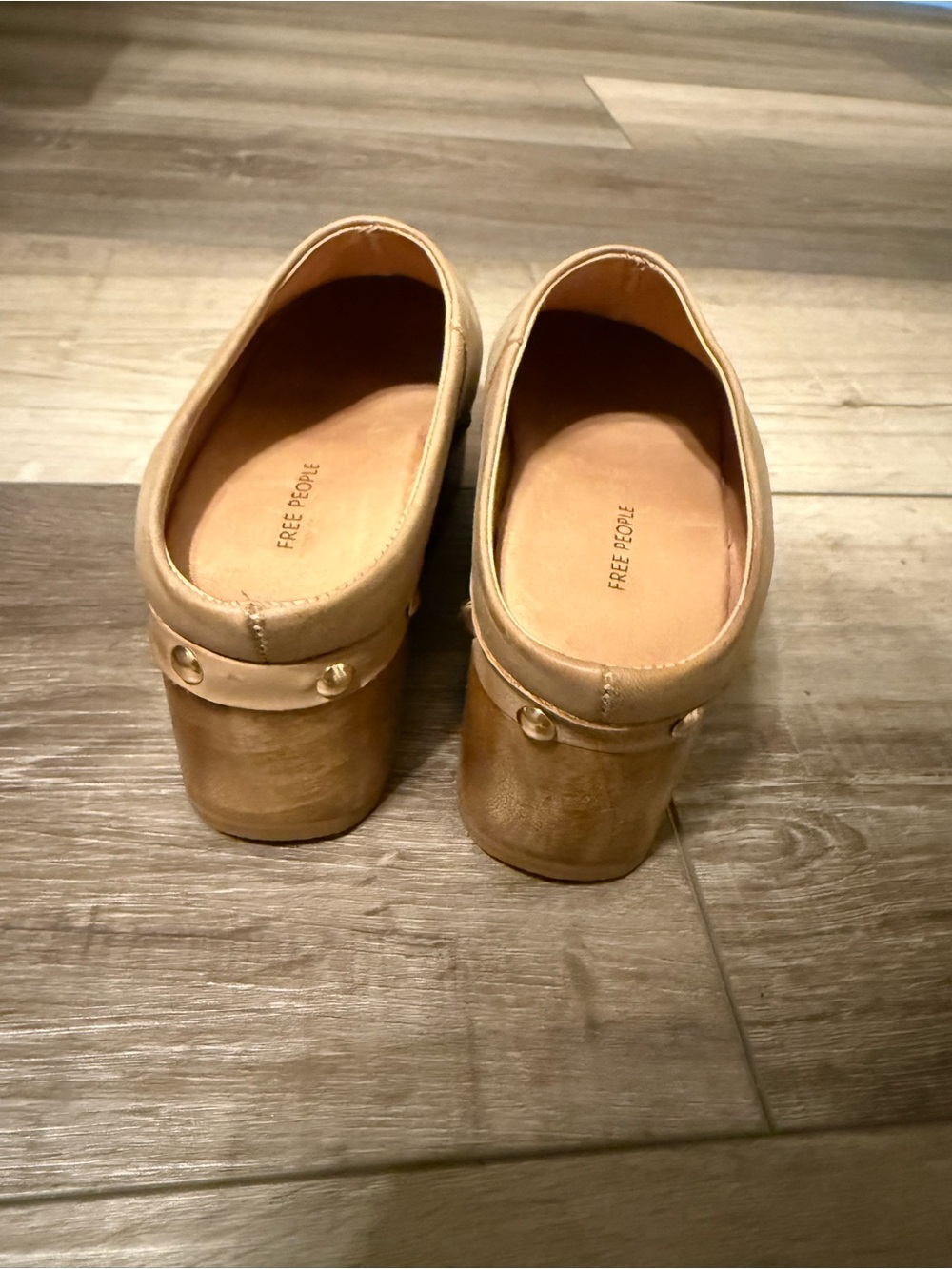 Free People Tan Leather Platform Clogs - Picture 6 of 8